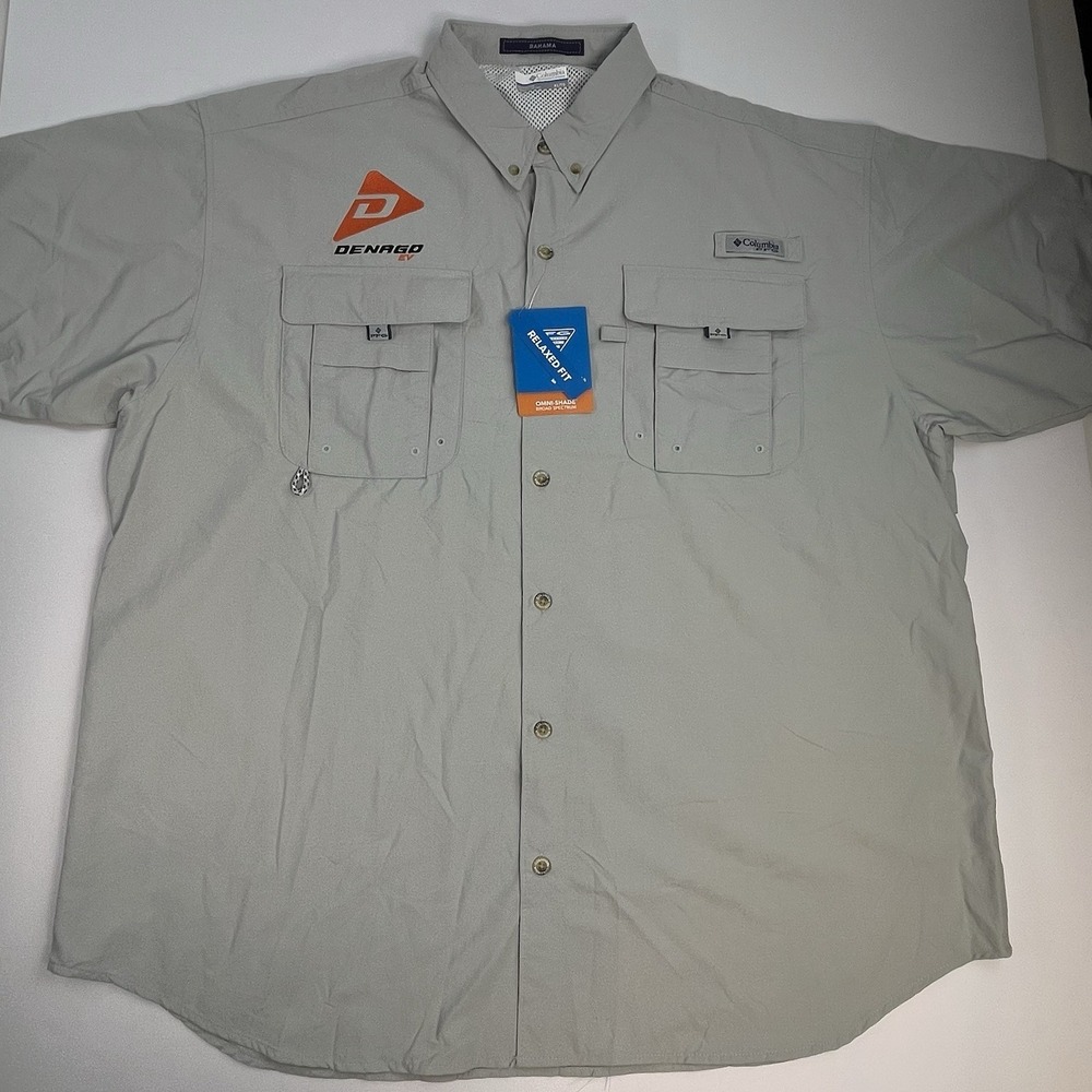 Columbia Bahama II Mens Fishing Shirt XL Tall Gray PFG Short Sleeve Button Up